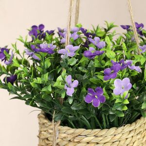 Искусственный цветок в кашпо Броваллия 18 см пурпурная Koopman фото 3