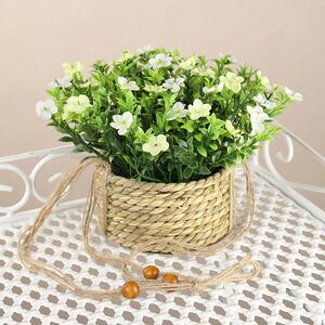 Искусственный цветок в кашпо Броваллия 18 см белая Koopman фото 2