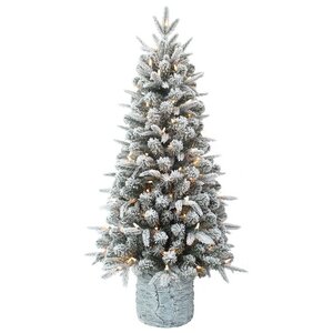 Искусственная елка с гирляндой Aspen заснеженная 122 см в кашпо, 140 теплых белых LED ламп, ЛИТАЯ + ПВХ A Perfect Christmas фото 6