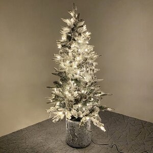 Искусственная елка с гирляндой Aspen заснеженная 122 см в кашпо, 140 теплых белых LED ламп, ЛИТАЯ + ПВХ A Perfect Christmas фото 5