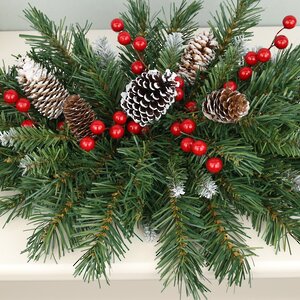 Хвойная композиция Сказка заснеженная 76 см с шишками и ягодами, ПВХ National Tree Company фото 2