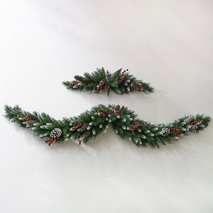 Сваг Сказка заснеженный 270 см с шишками и ягодами, ПВХ National Tree Company фото 4