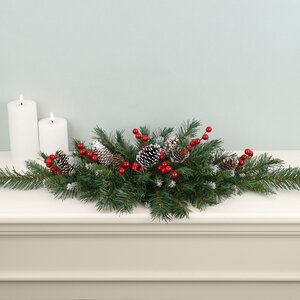 Хвойная композиция Сказка заснеженная 76 см с шишками и ягодами, ПВХ National Tree Company фото 3