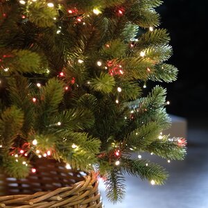 Искусственная стройная елка с гирляндой Джорджия Slim 228 см, 2000 красных/теплых белых ламп, ЛИТАЯ + ПВХ A Perfect Christmas фото 5