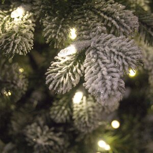 Искусственная елка с гирляндой Шеффилд заснеженная 228 см, 650 теплых белых ламп, ЛИТАЯ + ПВХ National Tree Company фото 5