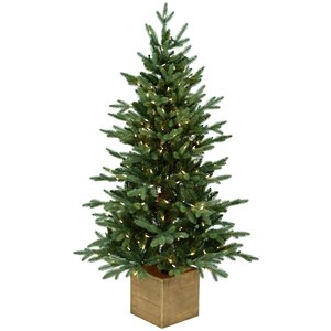 Искусственная елка с гирляндой Мэриленд 152 см в кашпо, 250 теплых белых ламп, ЛИТАЯ + ПВХ A Perfect Christmas фото 1
