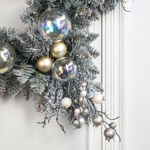 Хвойное украшение с лампочками Christmas Star 66 см, 35 теплых белых ламп, на батарейках, ПВХ A Perfect Christmas фото 2