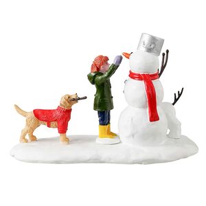 Композиция Карен с псом Фидо лепит снеговиков 12*8 см Lemax фото 3