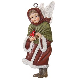 Елочная игрушка Ангел с птицами, 10 см, подвеска ShiShi фото 1