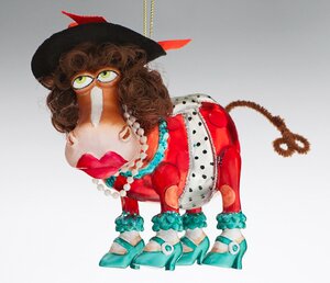 Елочная игрушка "Лошадь "Леди в красном" 9х10 см Holiday Classics фото 1