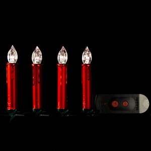 Гирлянда Красные рождественские Свечи на пульте, 10 прозрачных ламп на клипсах Edelman фото 1