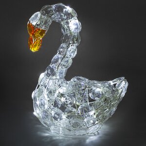 Лебедь светящийся "Кристальный", 30 см, 32 холодных белых LED ламп, IP20 Edelman фото 2