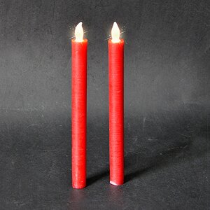 Свеча светодиодная столовая красная, 28*3 см, 2 шт на батарейках Edelman фото 1