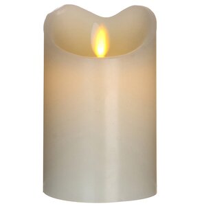 Светодиодная свеча восковая с живым пламенем, 12.5 см, бежевый, батарейка Edelman фото 3
