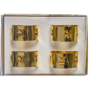 Кольца для салфеток Золотой Стиль - Олени 4 шт, 4.5 см Kaemingk фото 1
