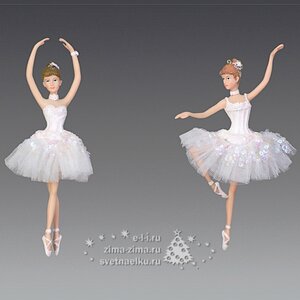 Елочное украшение "Балерина "Белоснежка", 10*18 см, подвеска Holiday Classics фото 1