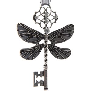 Елочная игрушка Ключ-Стрекоза 6*9 см серебряная, подвеска Kaemingk фото 1