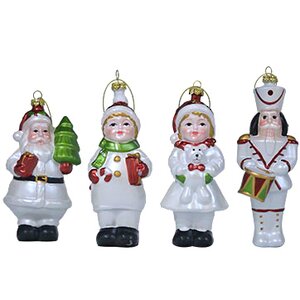 Набор елочных игрушек Уютное Рождество в белом 14 см, 4 шт, пластик, подвеска Hogewoning фото 1