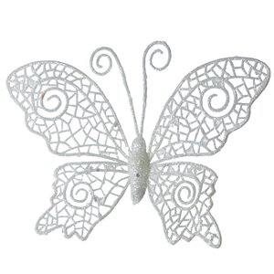 Елочное украшение Бабочка Кружевная - Августина 18 см, клипса