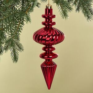 Елочная игрушка Сосулька Рельефные Грани 30 см красная Winter Deco фото 1