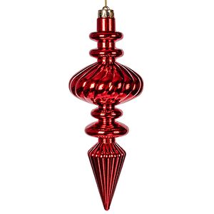 Елочная игрушка Сосулька Рельефные Грани 30 см красная Winter Deco фото 4