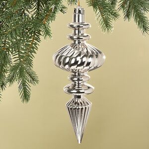 Елочная игрушка Сосулька Рельефные Грани 30 см серебряная Winter Deco фото 1