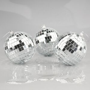 Набор елочных украшений Зеркальный Диско-шар 8 см серебряный, 3 шт Winter Deco фото 5