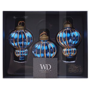 Елочные игрушки Basildon 10 см, 3 шт, стекло Winter Deco фото 3