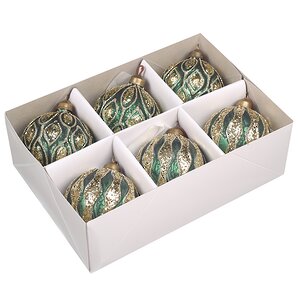 Елочные шары Rovere Veronese 8 см, 6 шт, стекло Winter Deco фото 5