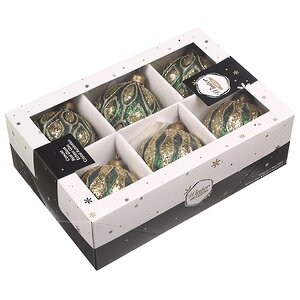 Елочные шары Rovere Veronese 8 см, 6 шт, стекло Winter Deco фото 3