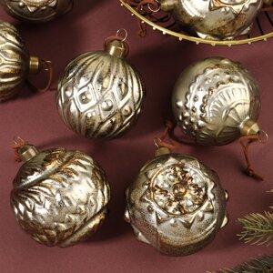 Елочные шары Tempio Pausing 8 см, 12 шт, стекло Winter Deco фото 2