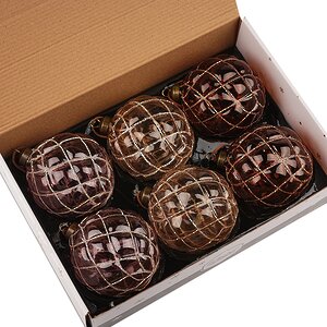 Елочные шары Torre Canne 10 см, 6 шт, стекло Winter Deco фото 5