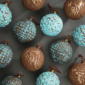 Елочные шары Azzurro depoca 8 см, 12 шт, стекло Winter Deco фото 7