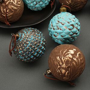 Елочные шары Azzurro depoca 8 см, 12 шт, стекло Winter Deco фото 2