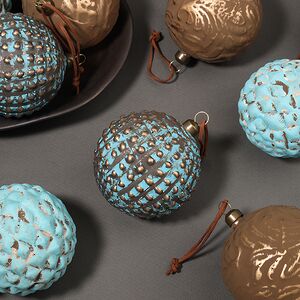 Елочные шары Azzurro depoca 8 см, 12 шт, стекло Winter Deco фото 4