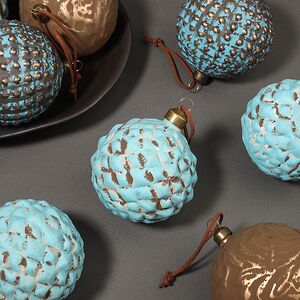 Елочные шары Azzurro depoca 8 см, 12 шт, стекло Winter Deco фото 6