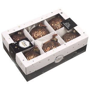 Елочные шары Bagnolo in Piano 8 см, 6 шт, стекло Winter Deco фото 3