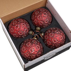 Елочные шары Alfiano-Natta 10 см, 4 шт, стекло Winter Deco фото 7