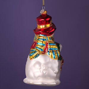 Елочная игрушка Снеговик Бин с подарками 16 см, стекло, подарочная коробка Winter Deco фото 6
