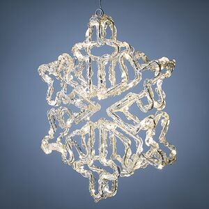 Светодиодная Снежинка Кристальная 29 см, 70 теплых белых LED ламп, таймер, на батарейках, IP44 Winter Deco фото 2