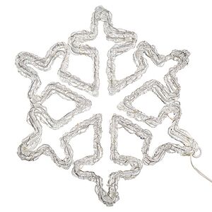 Светодиодная Снежинка Кристальная 29 см, 70 теплых белых LED ламп, таймер, на батарейках, IP44 Winter Deco фото 4
