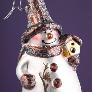 Елочная игрушка Снеговик Лесничий 16 см в подарочной коробке, стекло Winter Deco фото 2