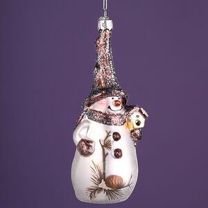 Елочная игрушка Снеговик Лесничий 16 см в подарочной коробке, стекло Winter Deco фото 4