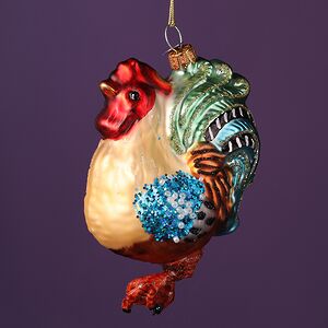 Елочная игрушка Петух Каталонский 11 см, стекло, подарочная коробка Winter Deco фото 2