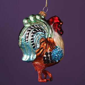 Елочная игрушка Петух Каталонский 11 см, стекло, подарочная коробка Winter Deco фото 5