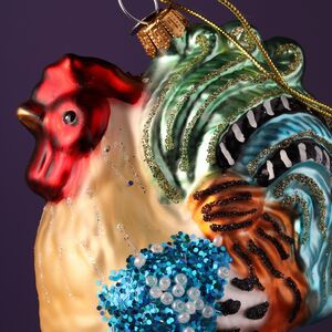 Елочная игрушка Петух Каталонский 11 см, стекло, подарочная коробка Winter Deco фото 4