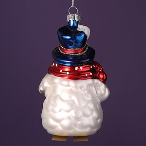 Елочная игрушка Снеговик в красном шарфике 12 см в подарочной коробке, стекло Winter Deco фото 6