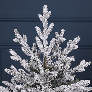 Искусственная елка с лампочками Norway 90 см заснеженная в кашпо, 90 теплых белых LED, ЛИТАЯ + ПВХ Winter Deco фото 2