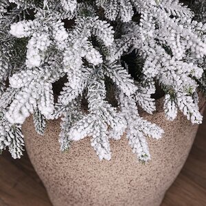 Искусственная елка с лампочками Norway 90 см заснеженная в кашпо, 90 теплых белых LED, ЛИТАЯ + ПВХ Winter Deco фото 9