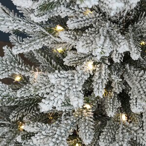 Искусственная елка с лампочками Norway 90 см заснеженная в кашпо, 90 теплых белых LED, ЛИТАЯ + ПВХ Winter Deco фото 5